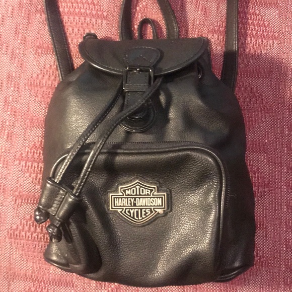 Harley-Davidson Handbags - Last One! Genuine Leather Backpack Drawstring
